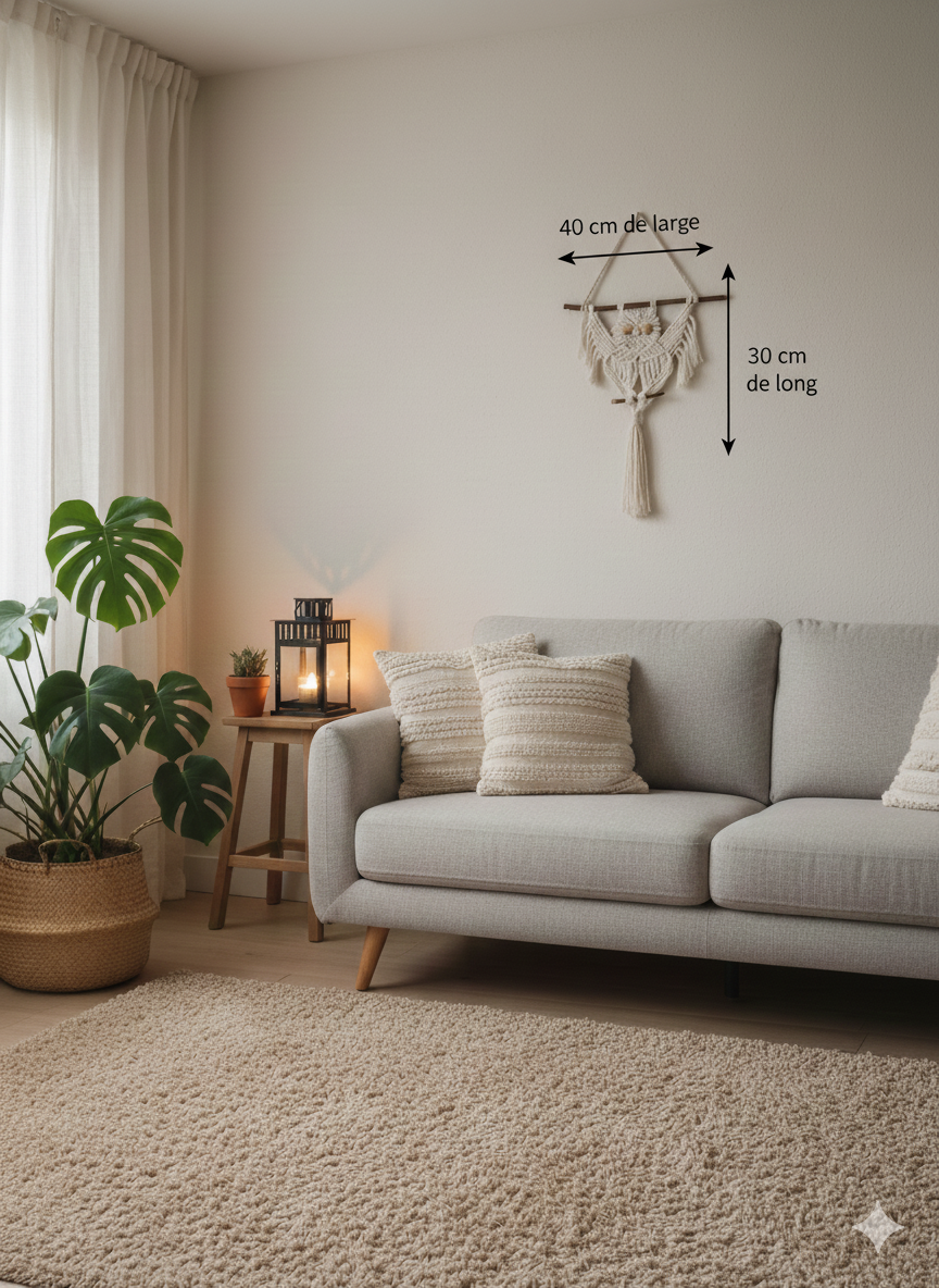 Macramé Hibou – Décoration Chambre Naturelle- Nizéa