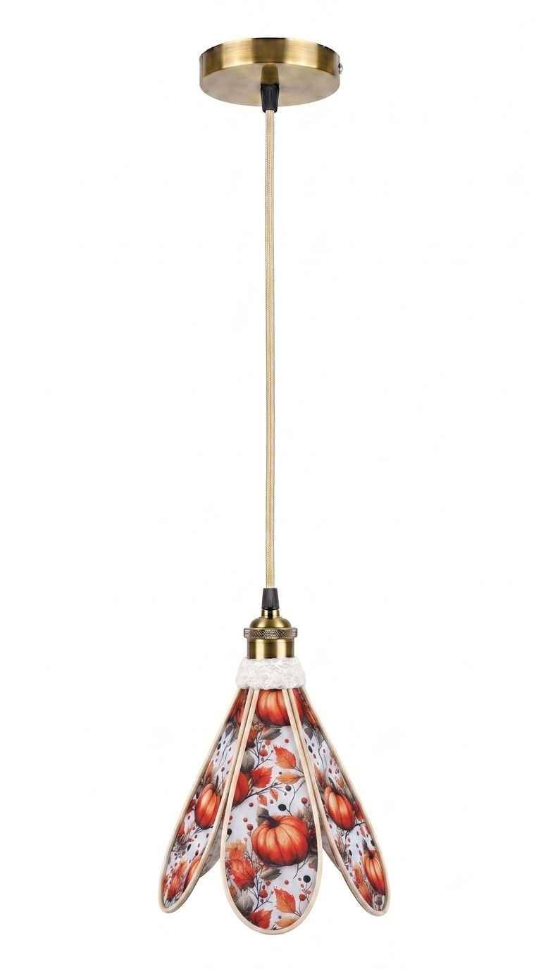 Suspension tulipe Verger d'Automne, vue complémentaire du motif
