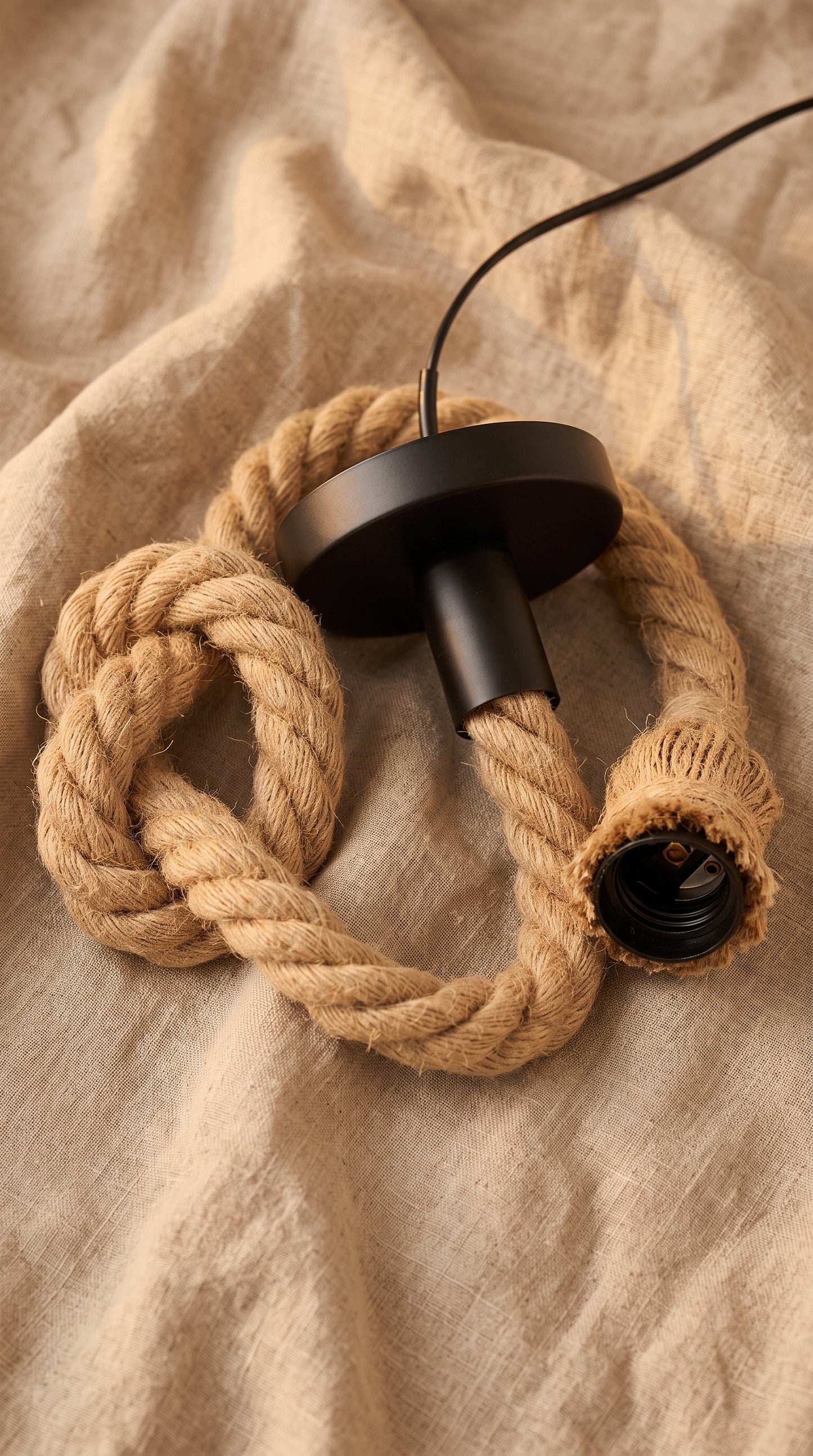 Câble Suspension Jute Naturel – Suspension Bohème