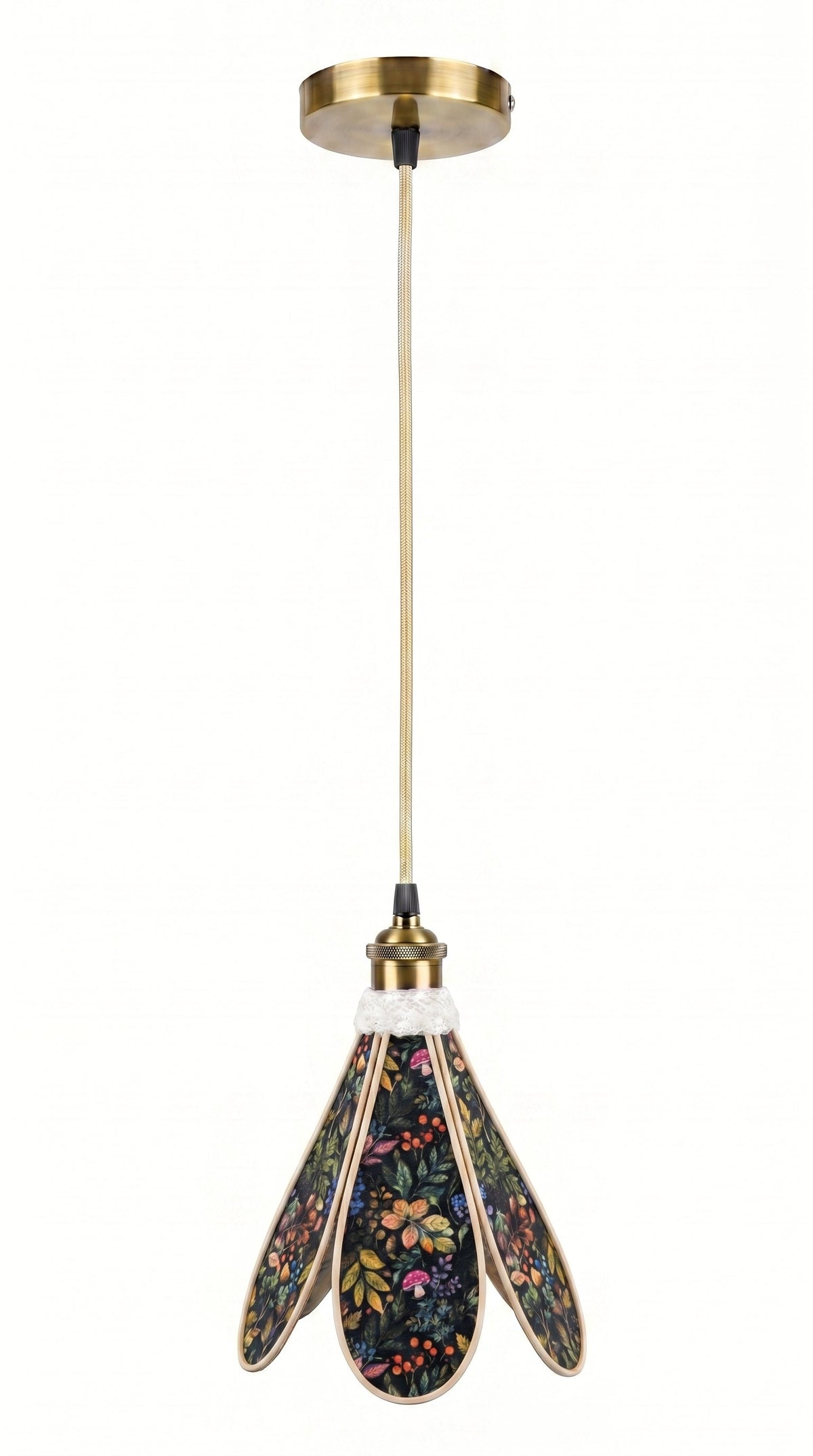 Suspension tulipe Clairière Nocturne, vue complémentaire du motif