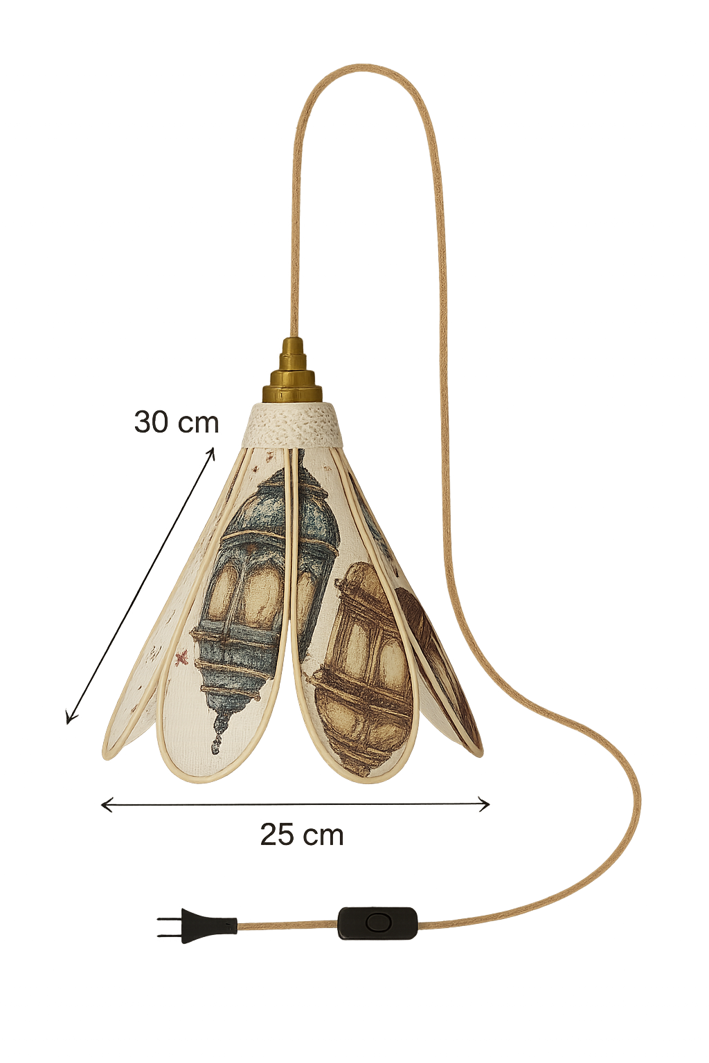 Lampe Tulipe Orientale Narimen- Lanternes Colorées- Lampe Artisanale Bohème Florale