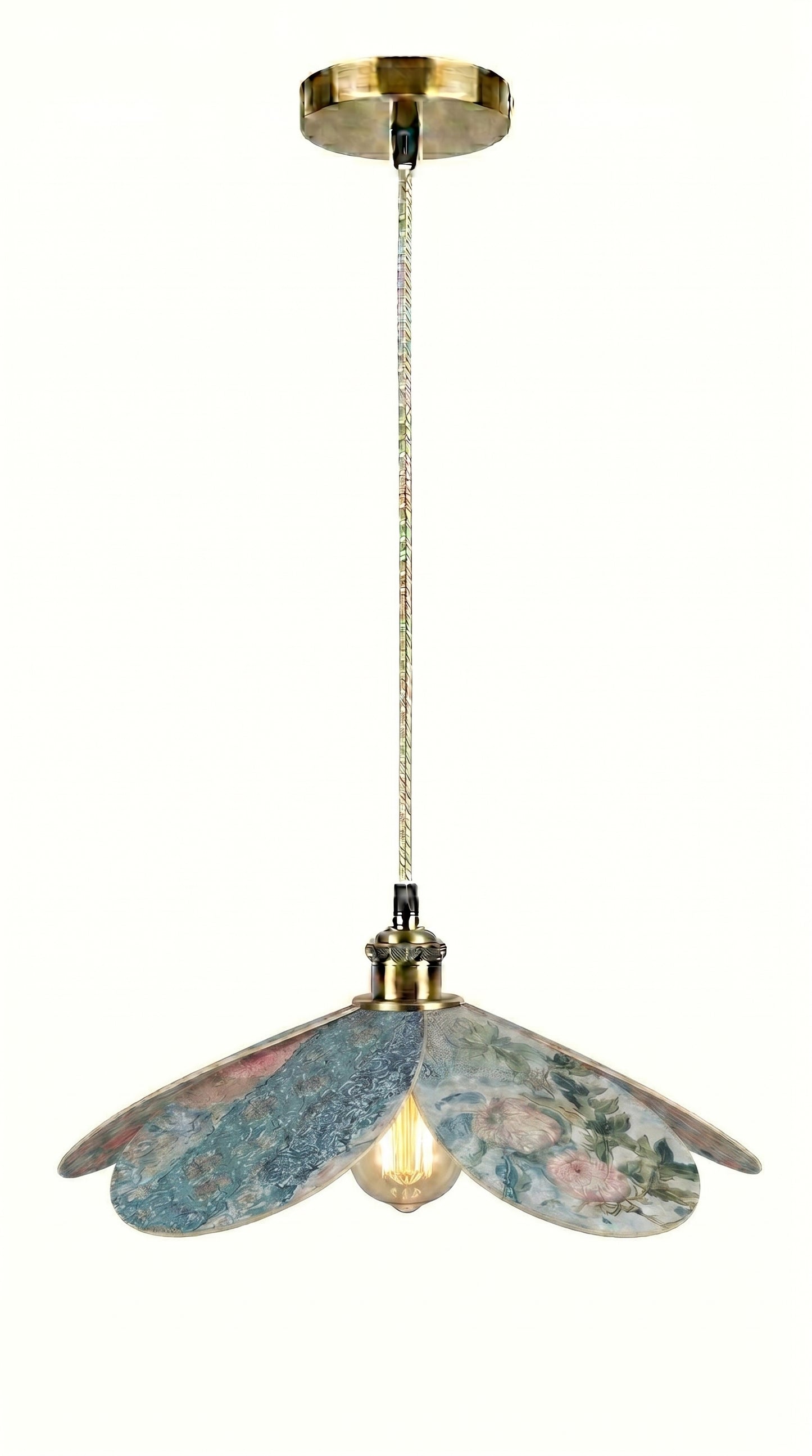 Lampe Magnolia Tencel- Lampe Artisanale Bohème Florale