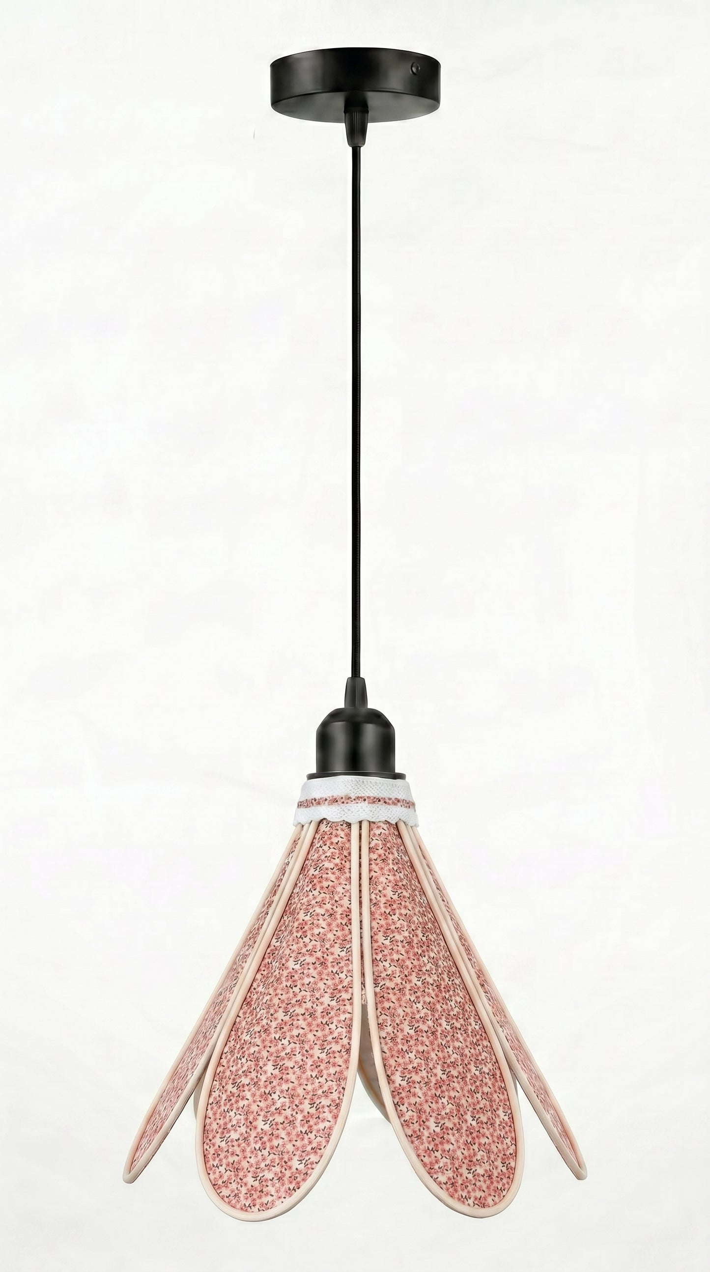 Lampe Tulipe Petite Rose- Lampe Artisanale Bohème Florale