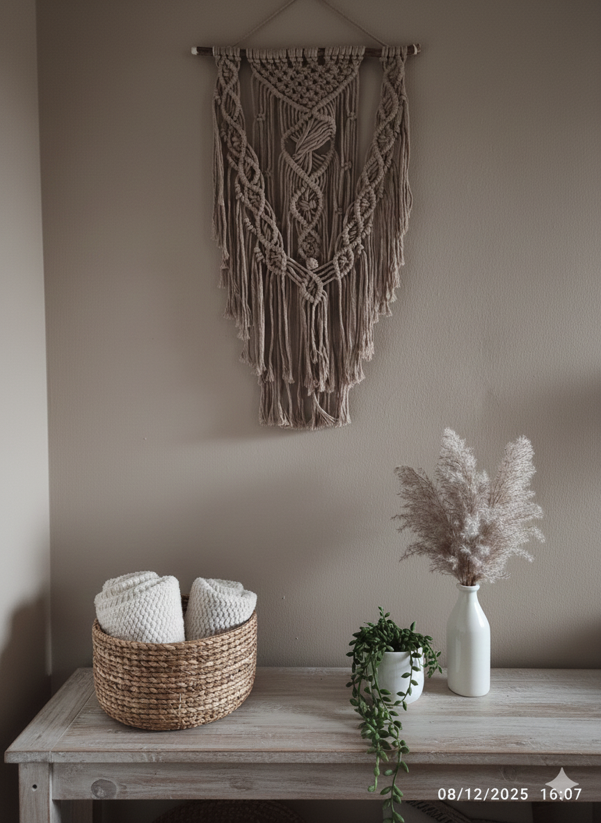 Macramé Nature – Écru & Brun- Naëra