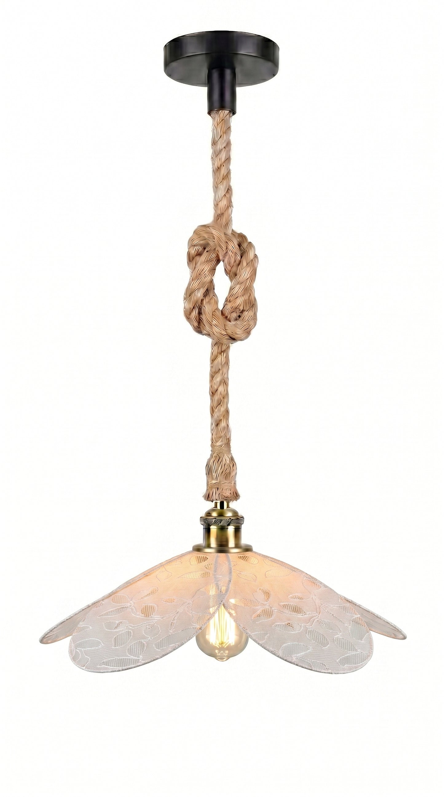 Lampe Magnolia Dentelle Tramée- Lampe Artisanale Bohème Florale