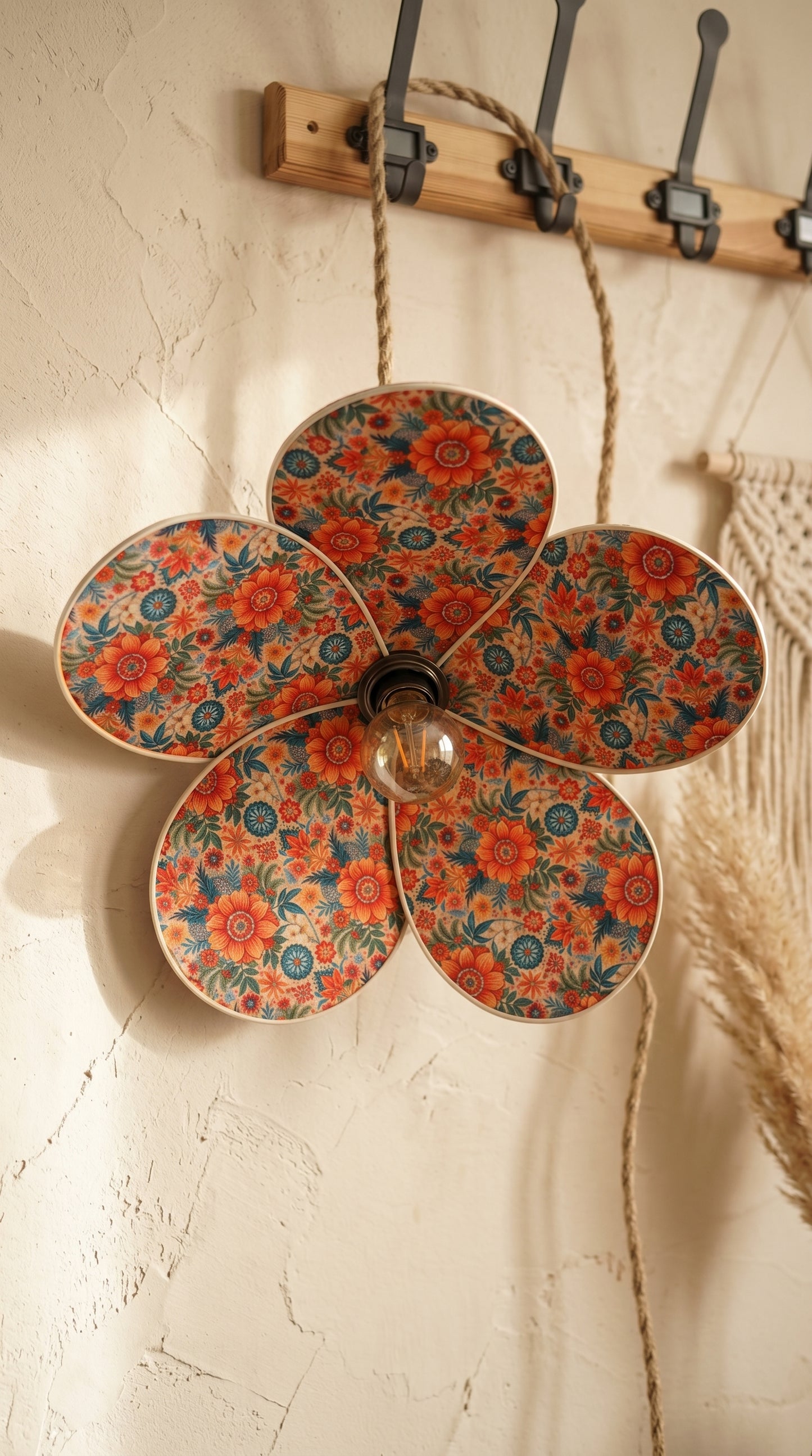 Lampe Magnolia Florale - Lampe Artisanale Bohème Florale