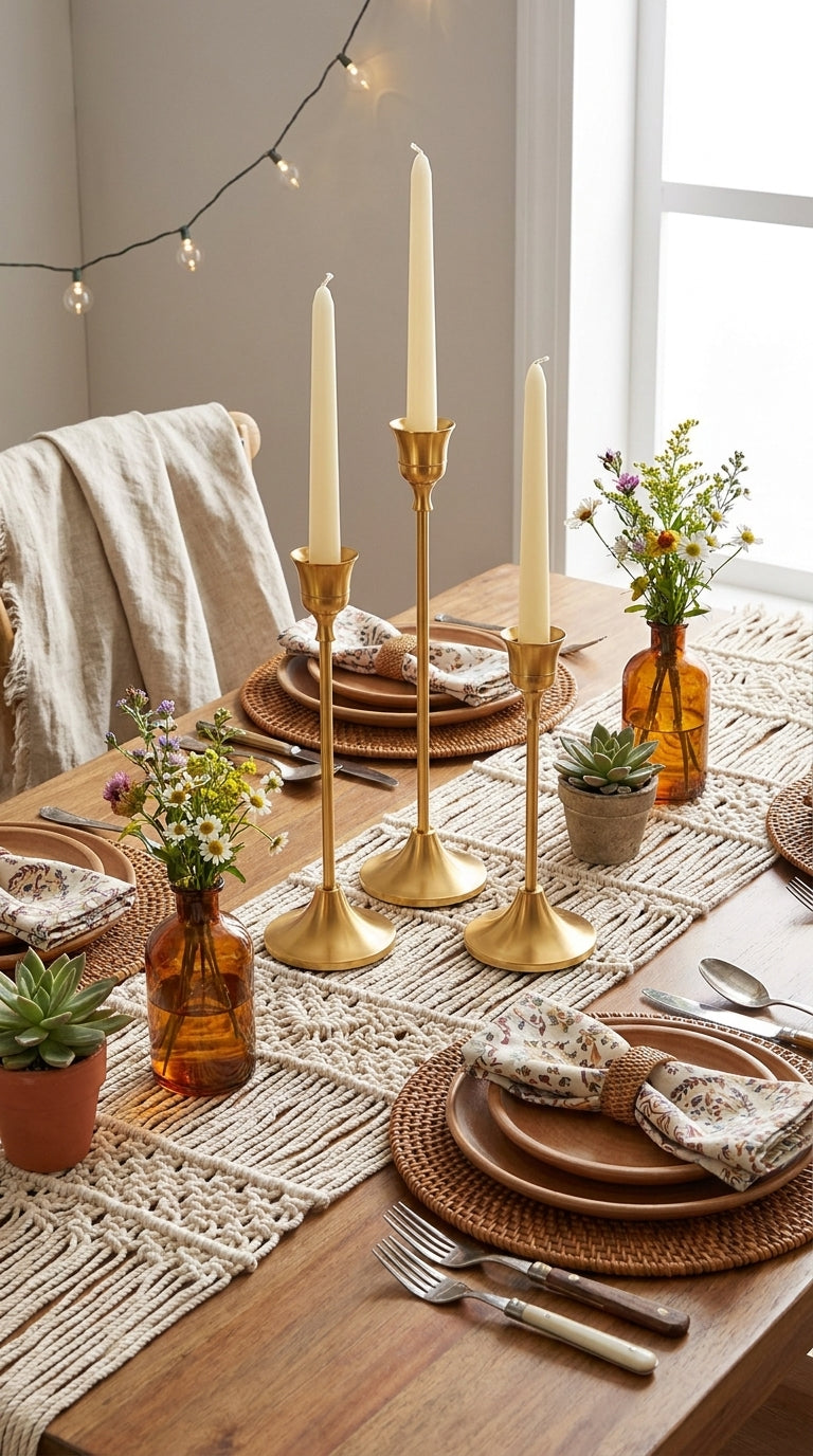 Trio de Chandeliers Éclat Doré – Laiton Satiné 3 Hauteurs
