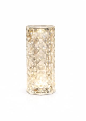 Lampe Diamant Cylindrique – Effet Cristal Facetté & Lumière Scintillante