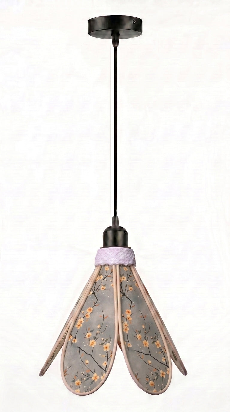 Lampe Tulipe Douceur du Levant – Abat-jour Motif Cerisiers Fait Main
