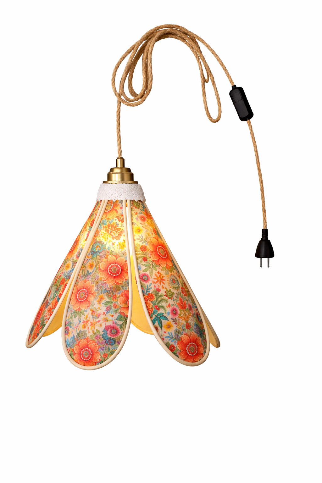 Lampe Tulipe Florale – Lampe Artisanale Bohème Florale