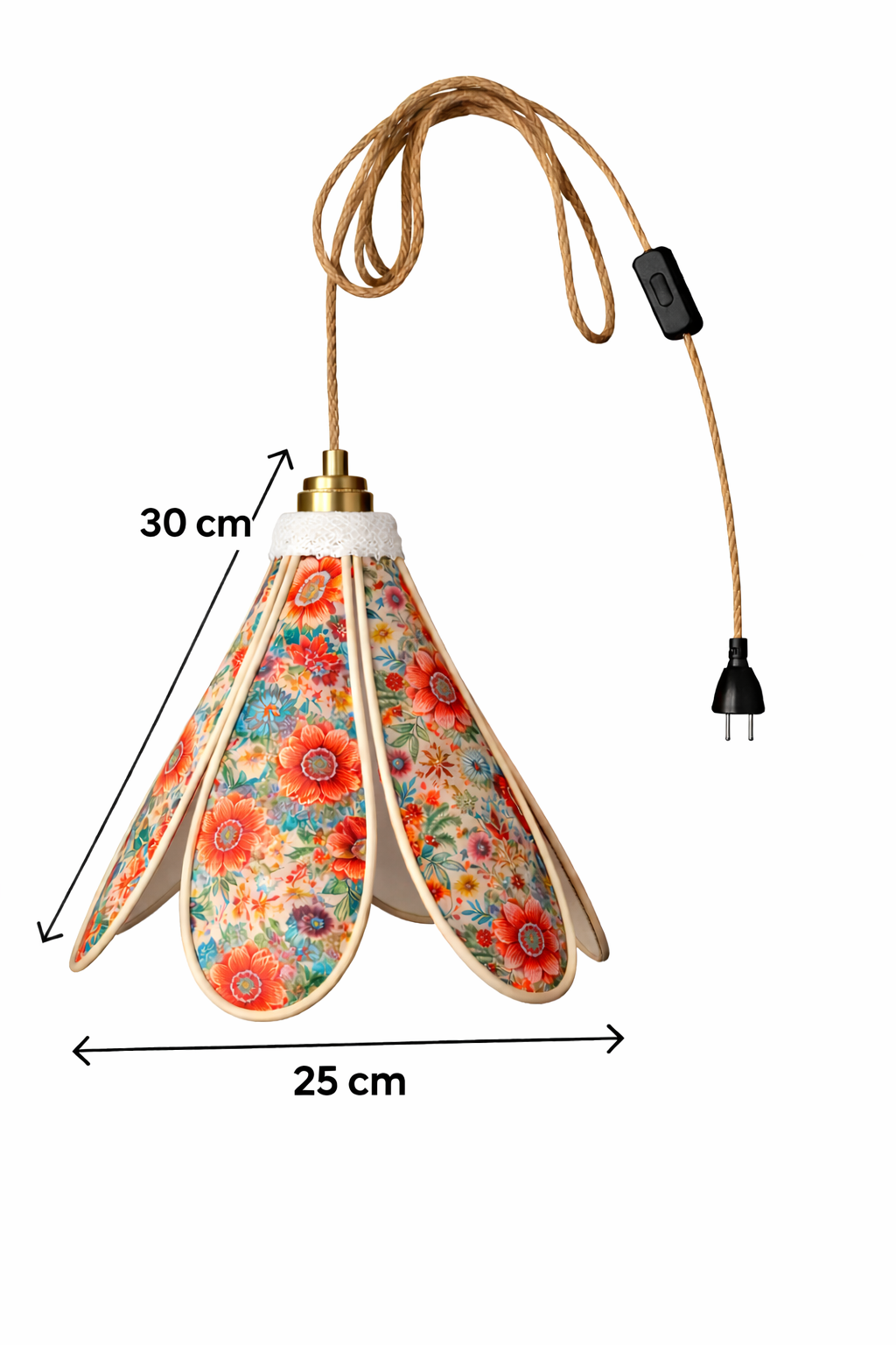 Lampe Tulipe Florale – Lampe Artisanale Bohème Florale