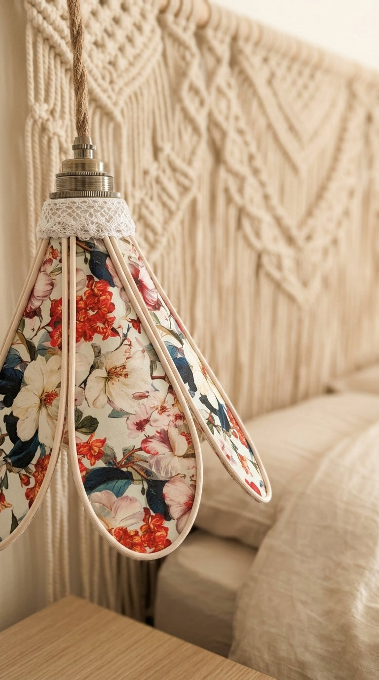 Lampe Tulipe Printemps  – Lampe Artisanale Bohème Florale
