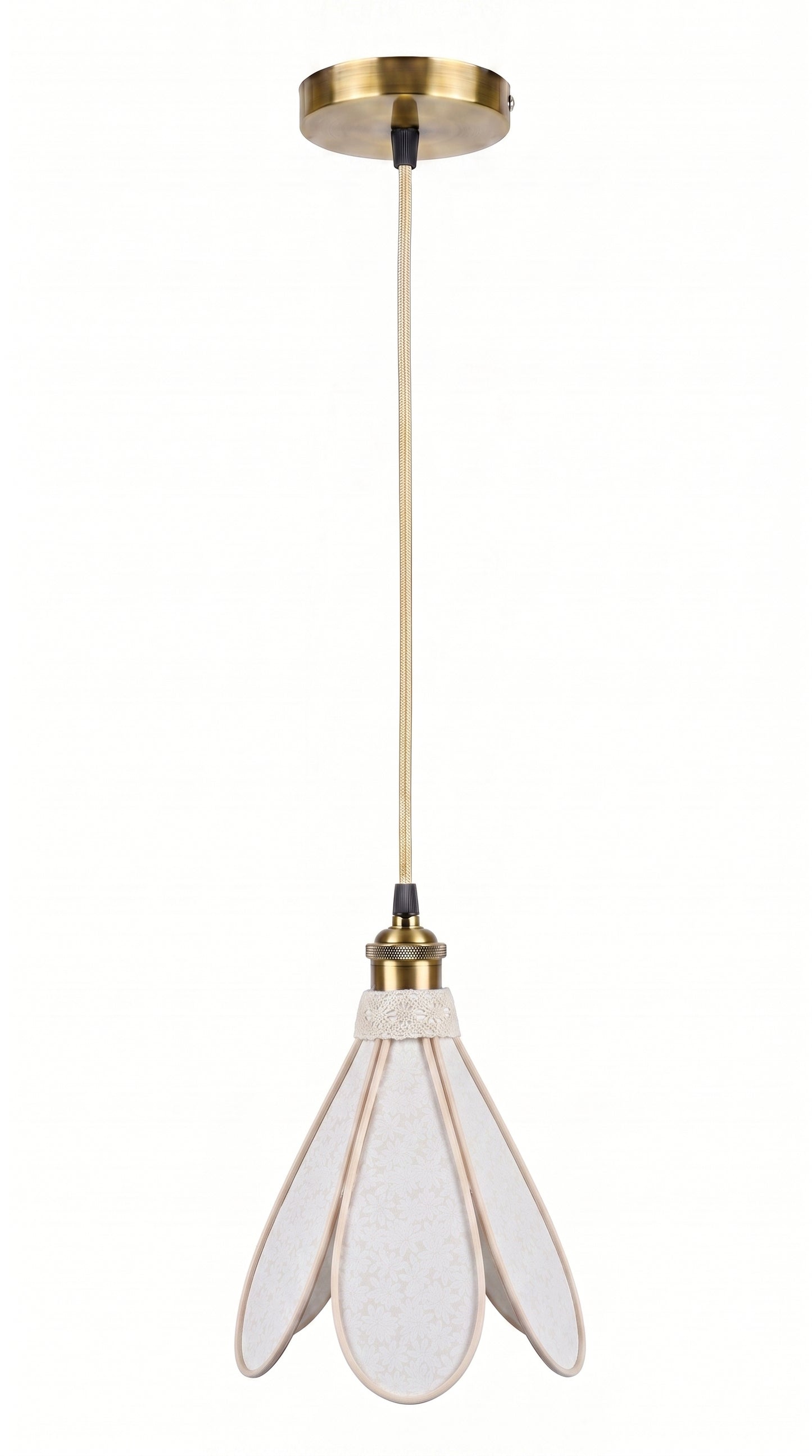 Lampe Tulipe Nacre en Fleurs – Abat-jour Motif Floral Nacré Fait Main