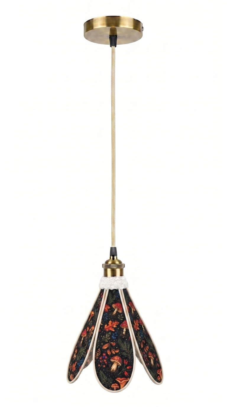 Suspension tulipe Sous-Bois Enchanté, vue complémentaire du motif