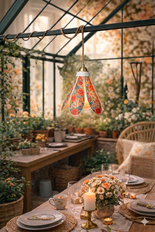 Lampe Murale Tulipe Florale Bohème – Suspension Artisanale Florale Chaleureuse