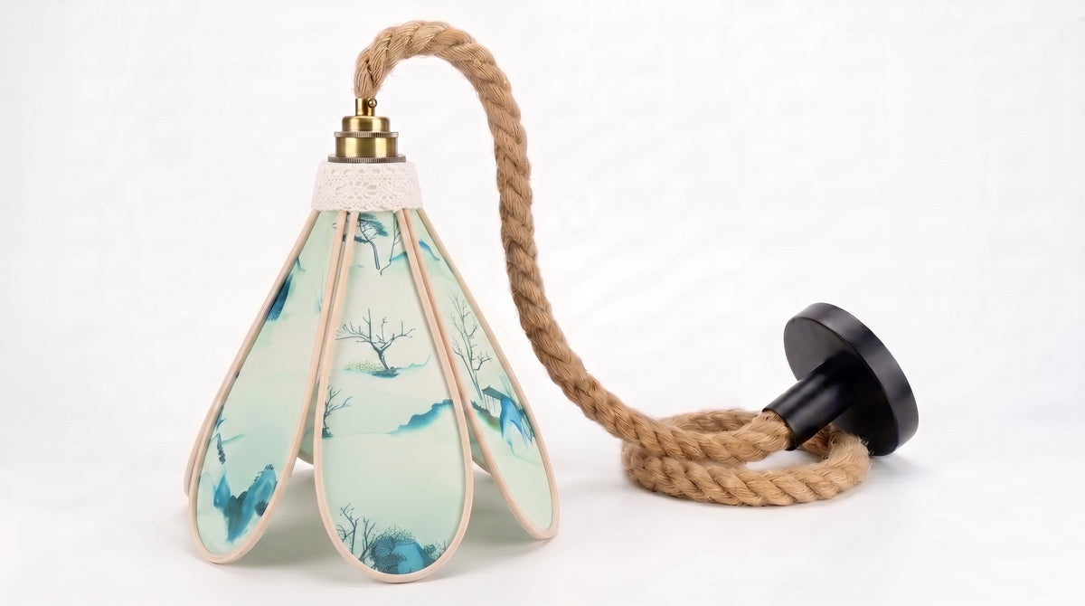Suspension tulipe Sérénité des Montagnes, variante avec base noire