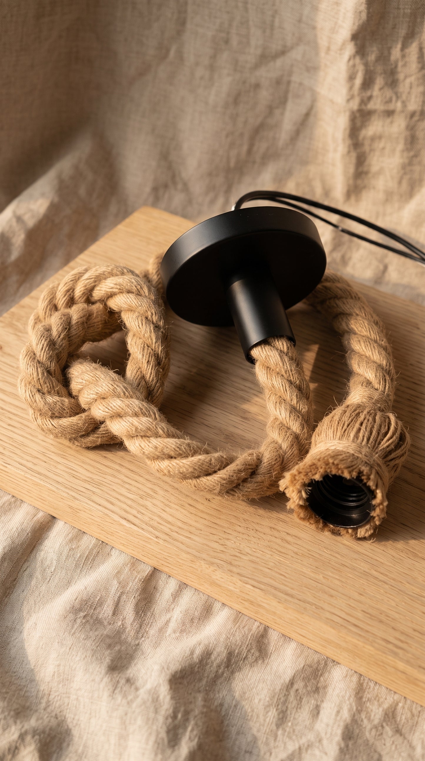 Câble Suspension Jute Naturel – Suspension Bohème