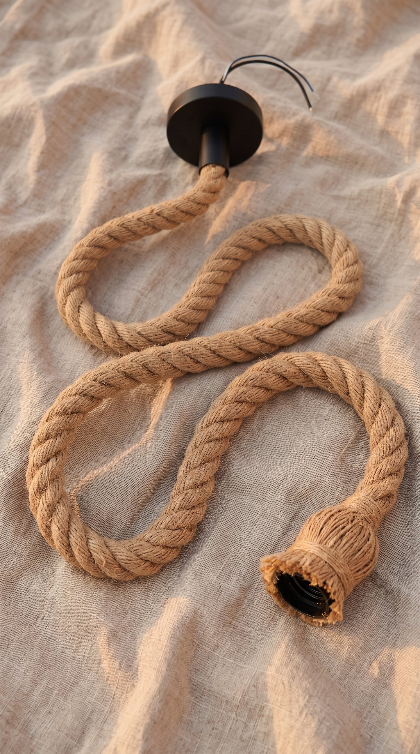 Câble Suspension Jute Naturel – Suspension Bohème