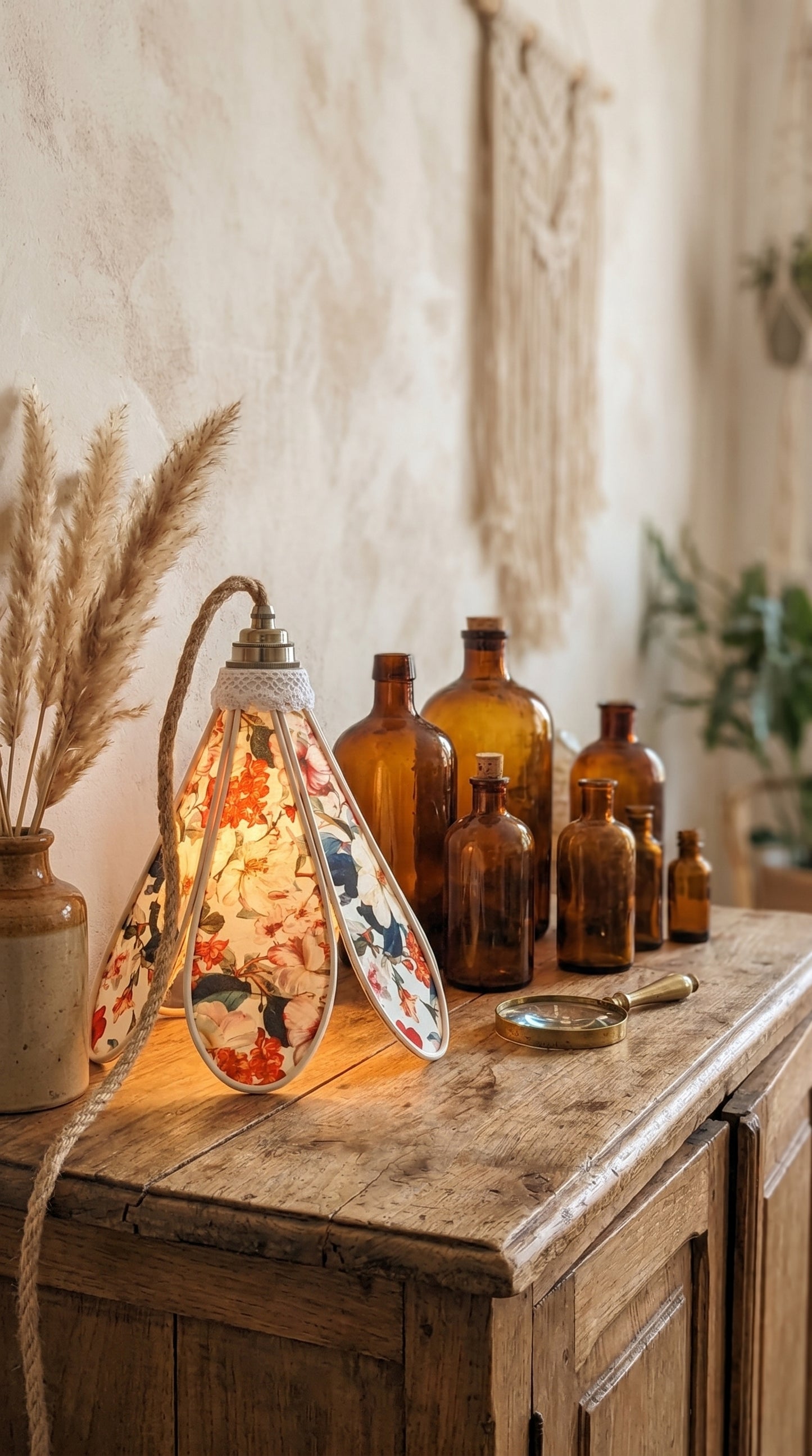 Lampe Tulipe Printemps  – Lampe Artisanale Bohème Florale