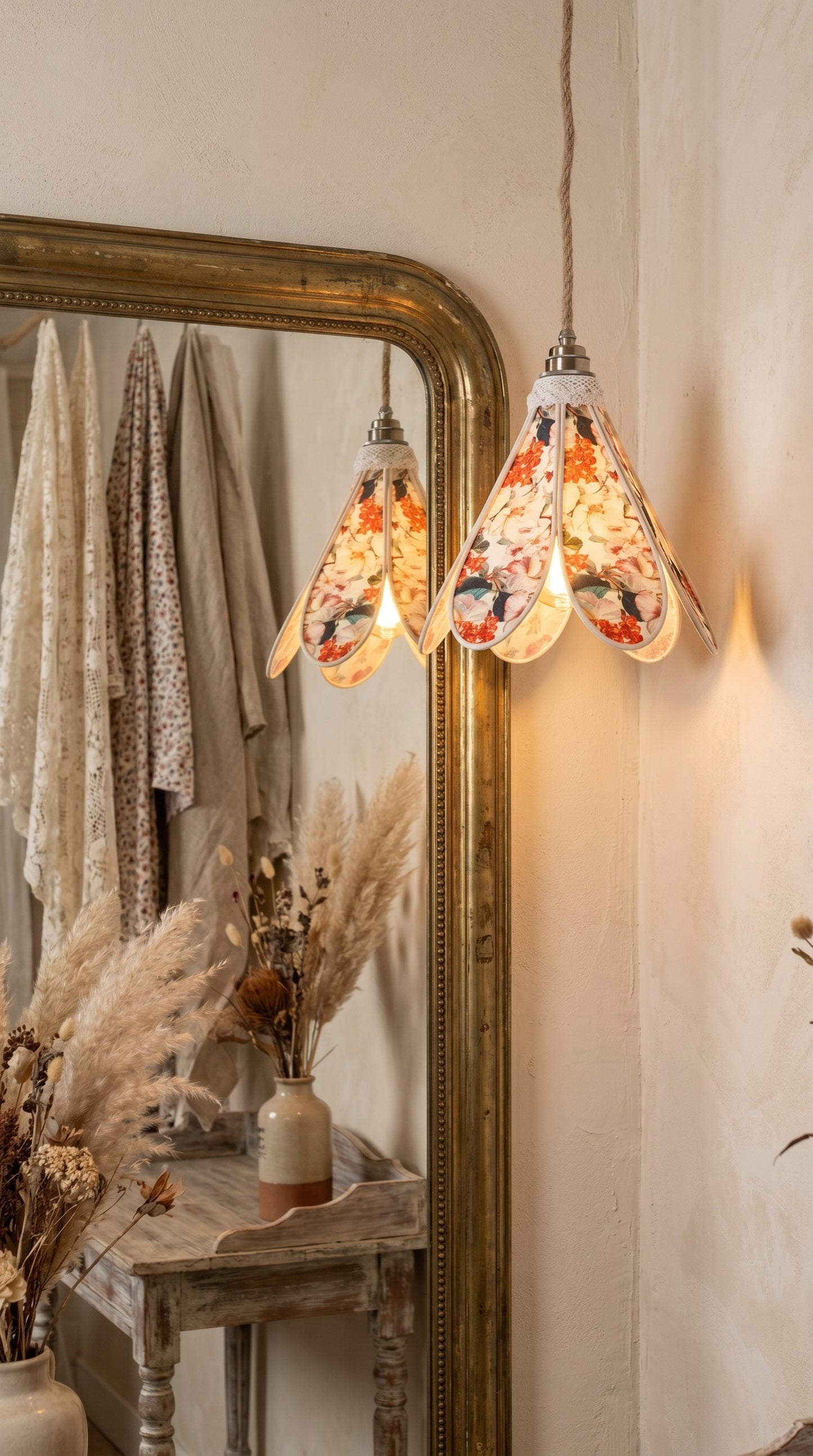 Lampe Tulipe Printemps  – Lampe Artisanale Bohème Florale