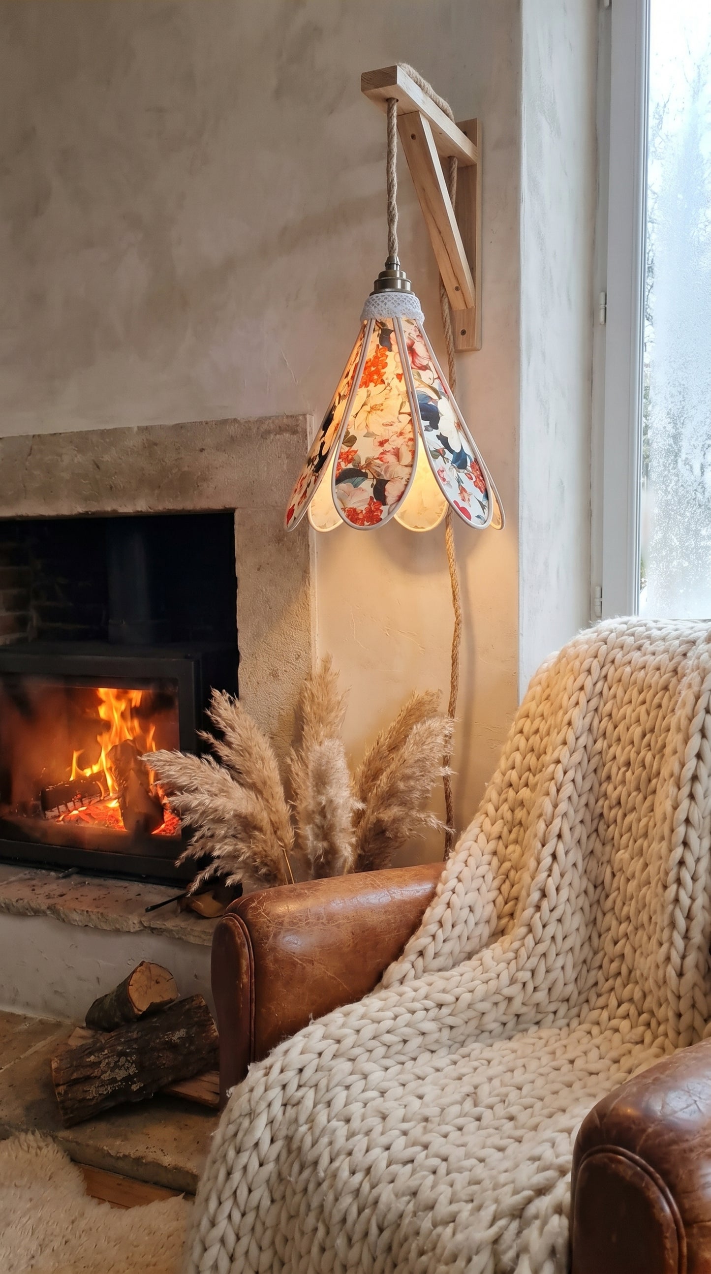 Lampe Tulipe Printemps  – Lampe Artisanale Bohème Florale