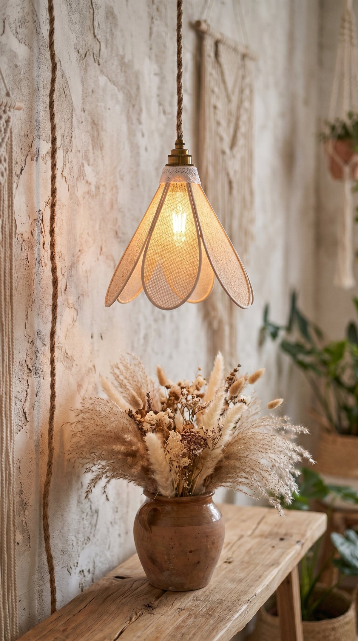 Suspension tulipe Âme Brute, vue complémentaire du matériau