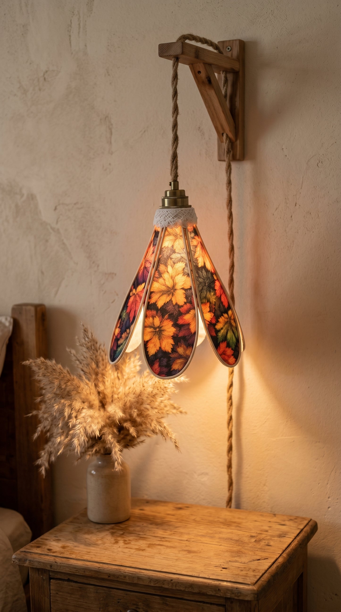 Lampe Tulipe Automne – Lampe Artisanale Bohème Florale