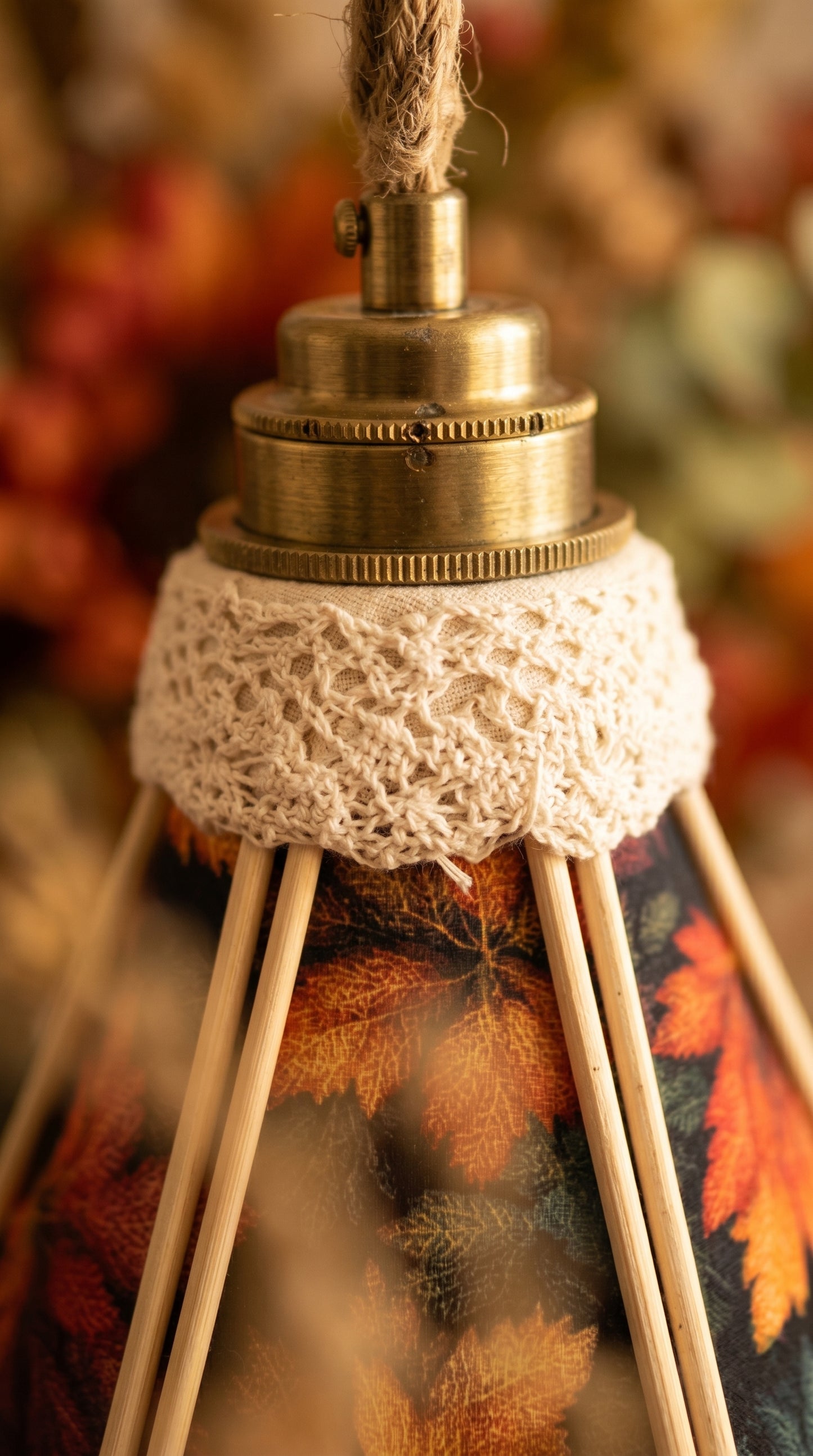 Lampe Tulipe Automne – Lampe Artisanale Bohème Florale