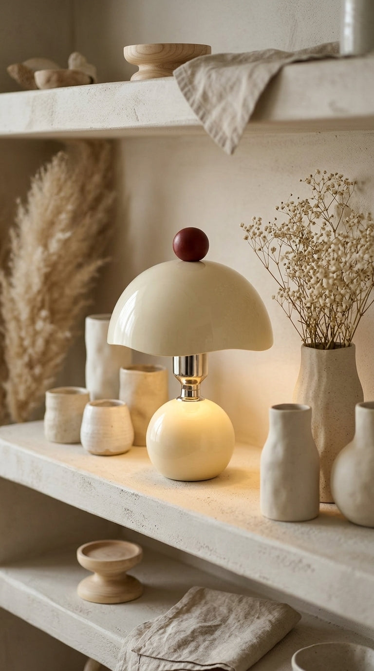 Lampe Champignon de Chevet Moderne – Blanc Chaud & Blanc Froid – 30 cm