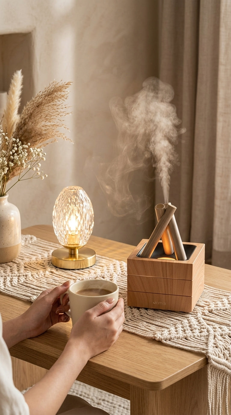 Diffuseur d’Huiles Essentielles Effet Flamme LED – 280 ml USB, Ambiance Cheminée Moderne