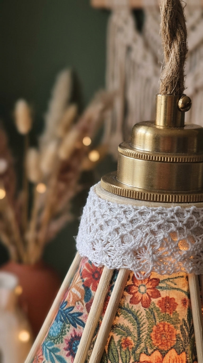 Lampe Tulipe Florale – Lampe Artisanale Bohème Florale