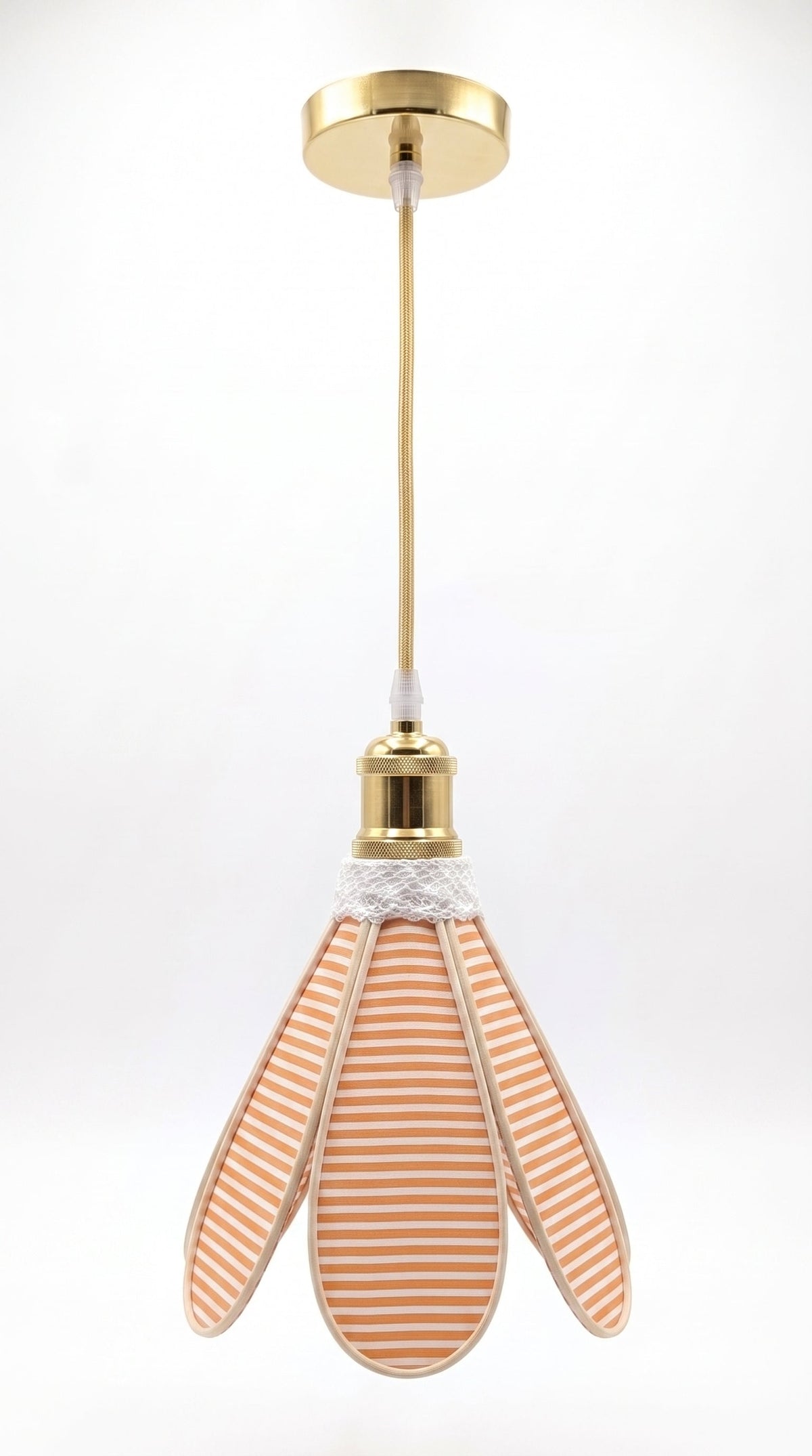 Suspension tulipe rayures oranges, variante de base présentée