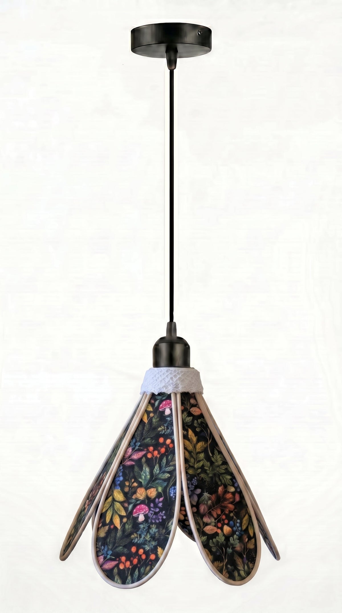 Suspension tulipe Clairière Nocturne, longueur du câble ajustée