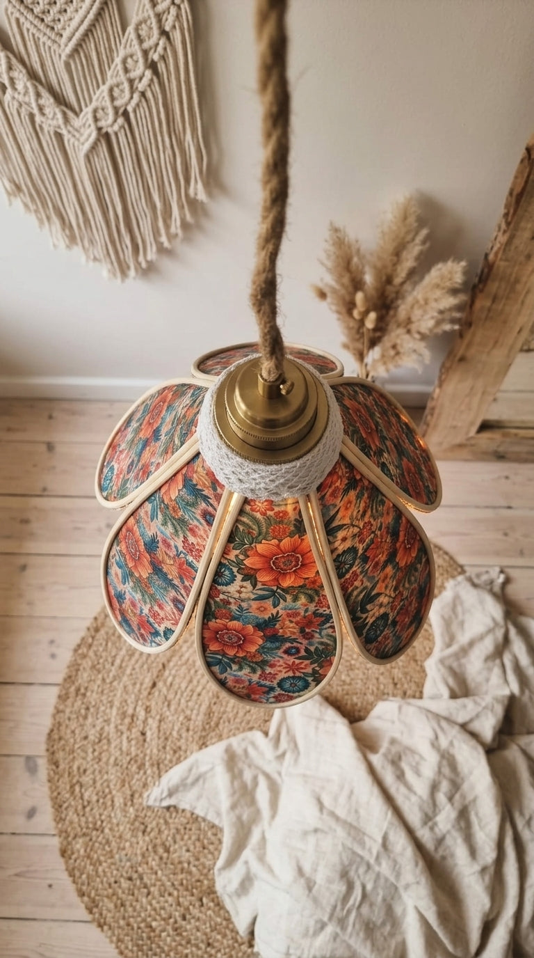 Lampe Tulipe Florale – Lampe Artisanale Bohème Florale