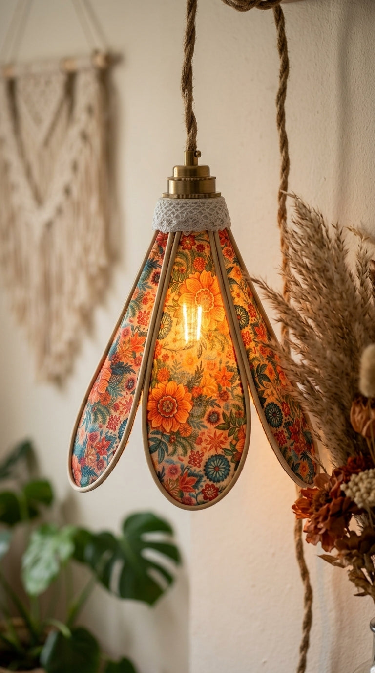Lampe Tulipe Florale – Lampe Artisanale Bohème Florale
