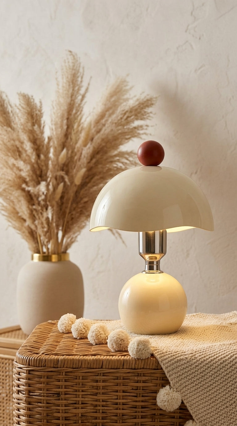 Lampe Champignon de Chevet Moderne – Blanc Chaud & Blanc Froid – 30 cm