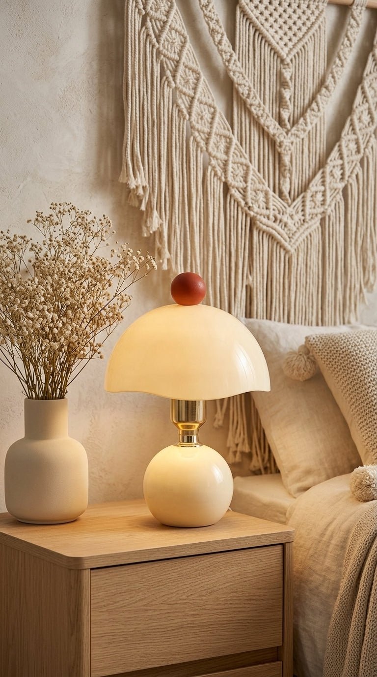 Lampe Champignon de Chevet Moderne – Blanc Chaud & Blanc Froid – 30 cm