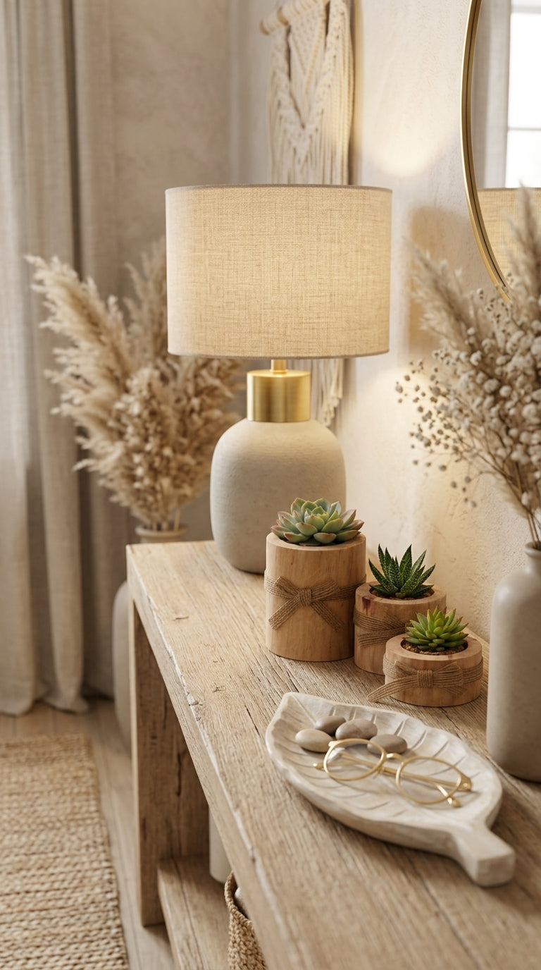 Bougeoir Décoratif en Bois Naturel – Lot de 3 Bougeoirs