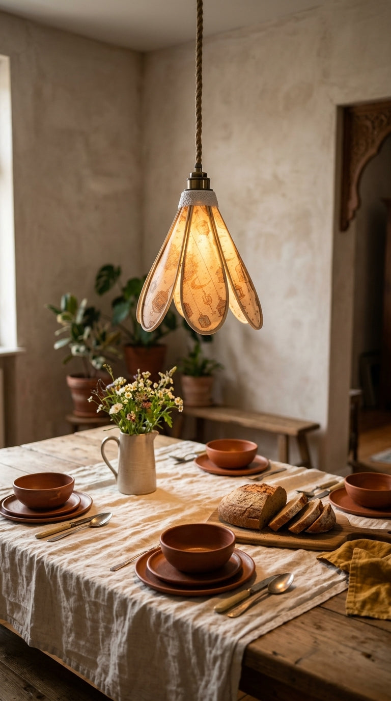 Lampe Tulipe Orientale Lamia– Lanterne Sable- Lampe Artisanale Bohème Florale