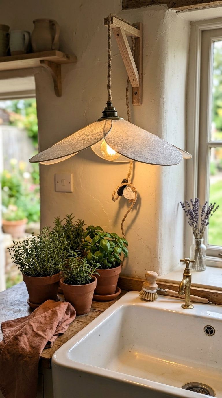 Lampe Magnolia Pivoines Blanches – Lampe Artisanale Bohème Florale