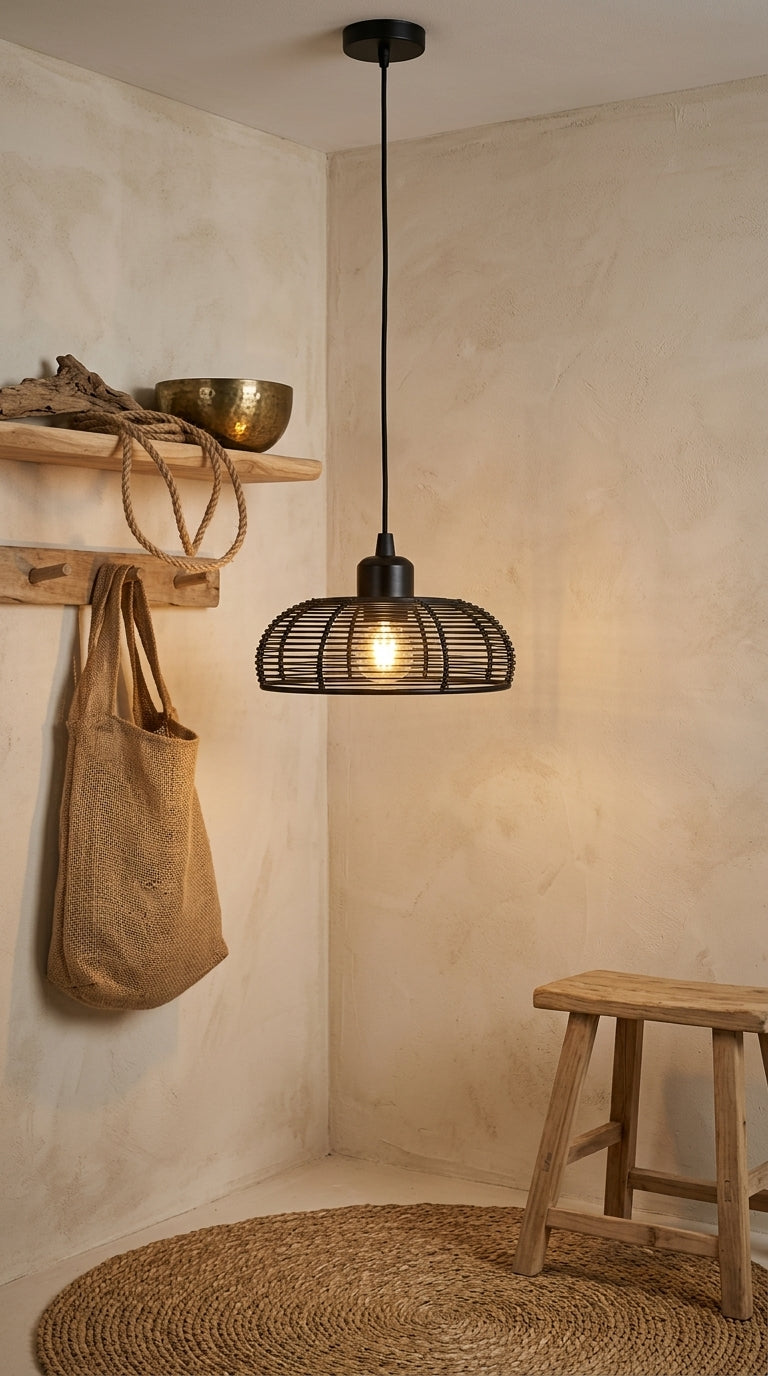 Suspension Bohème en Métal Martelé – Effet Lumière Chaleureuse