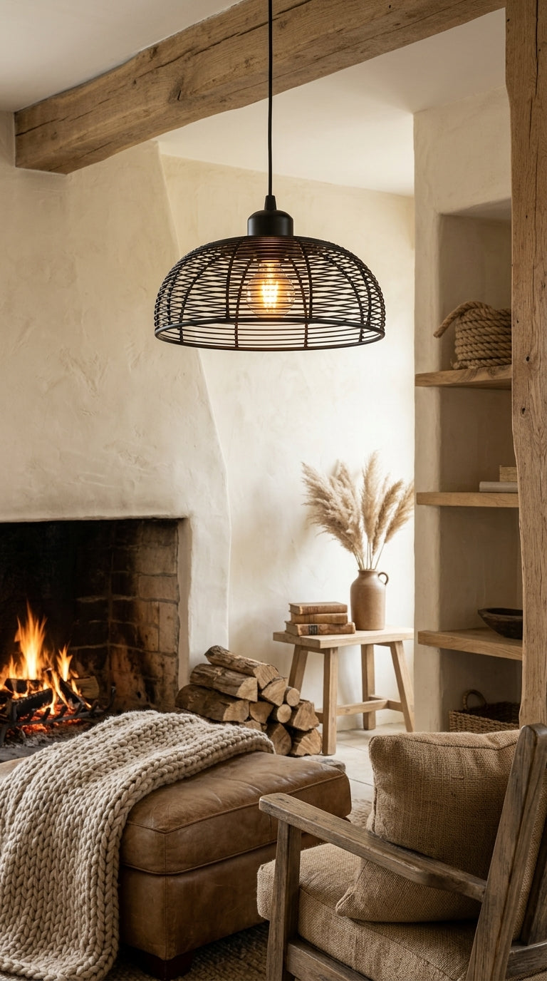 Suspension Bohème en Métal Martelé – Effet Lumière Chaleureuse