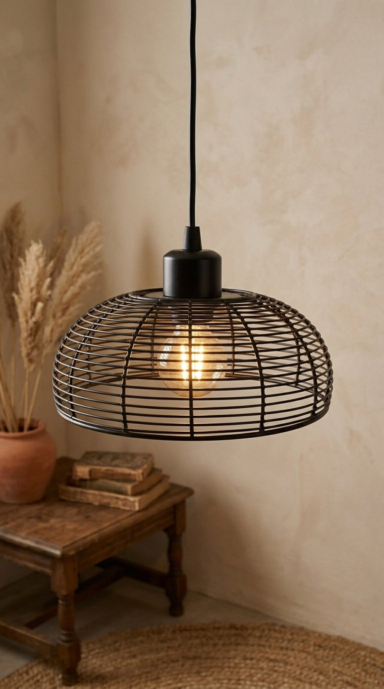Suspension Bohème en Métal Martelé – Effet Lumière Chaleureuse