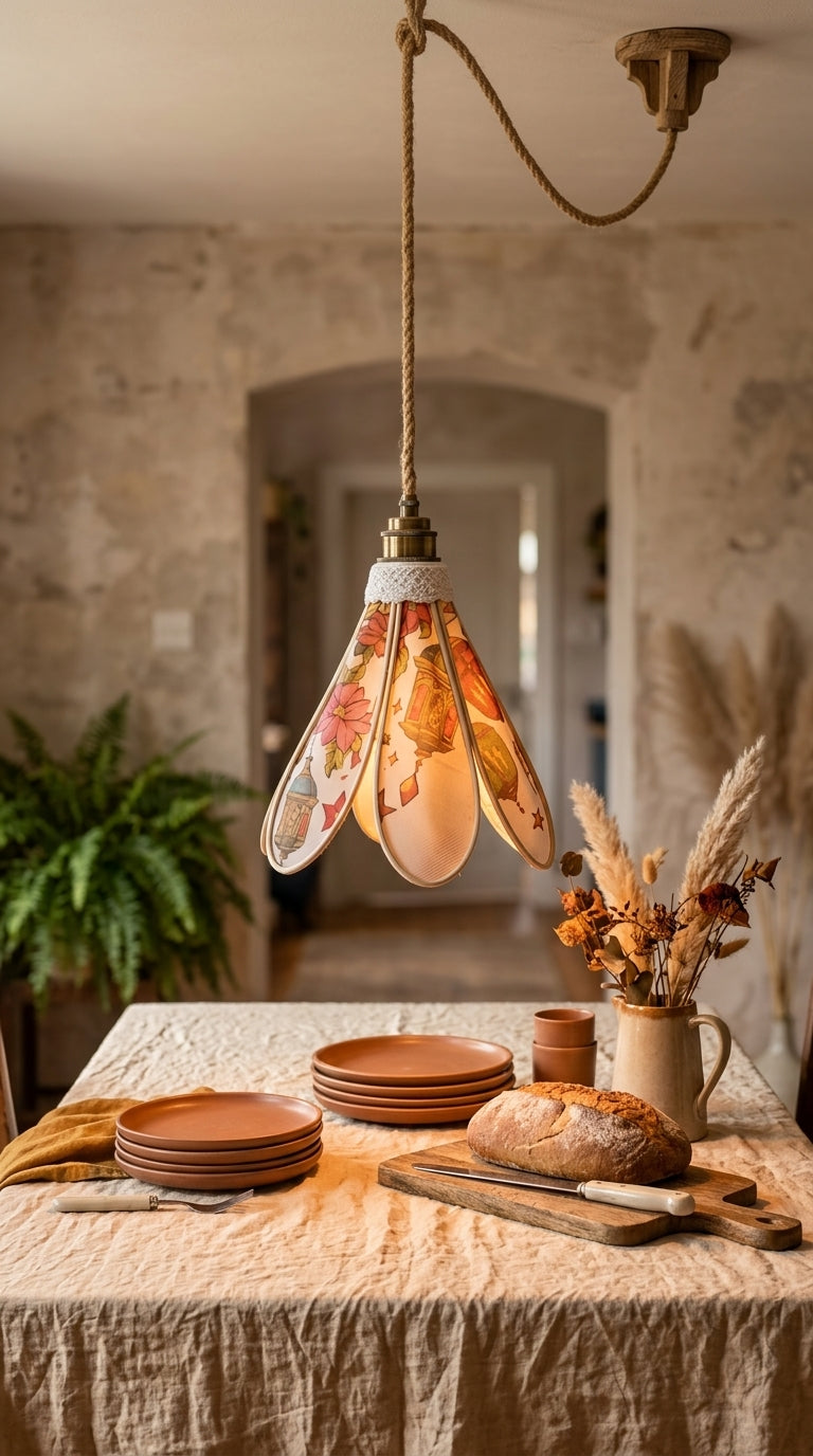 Lampe Tulipe Orientale Djallila- Lanterne Etoilée- Lampe Artisanale Bohème Florale