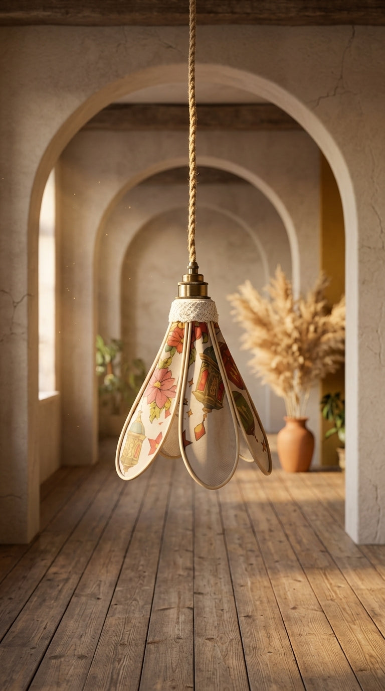 Lampe Tulipe Orientale Djallila- Lanterne Etoilée- Lampe Artisanale Bohème Florale