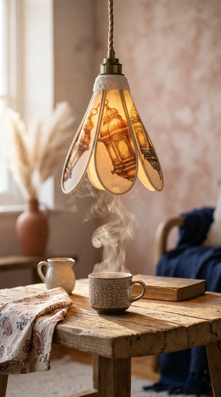 Lampe Tulipe Orientale Narimen- Lanternes Colorées- Lampe Artisanale Bohème Florale