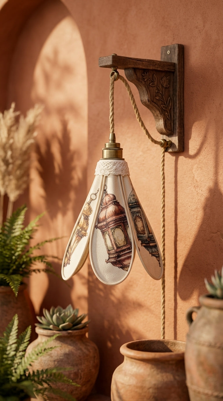 Lampe Tulipe Orientale Narimen- Lanternes Colorées- Lampe Artisanale Bohème Florale