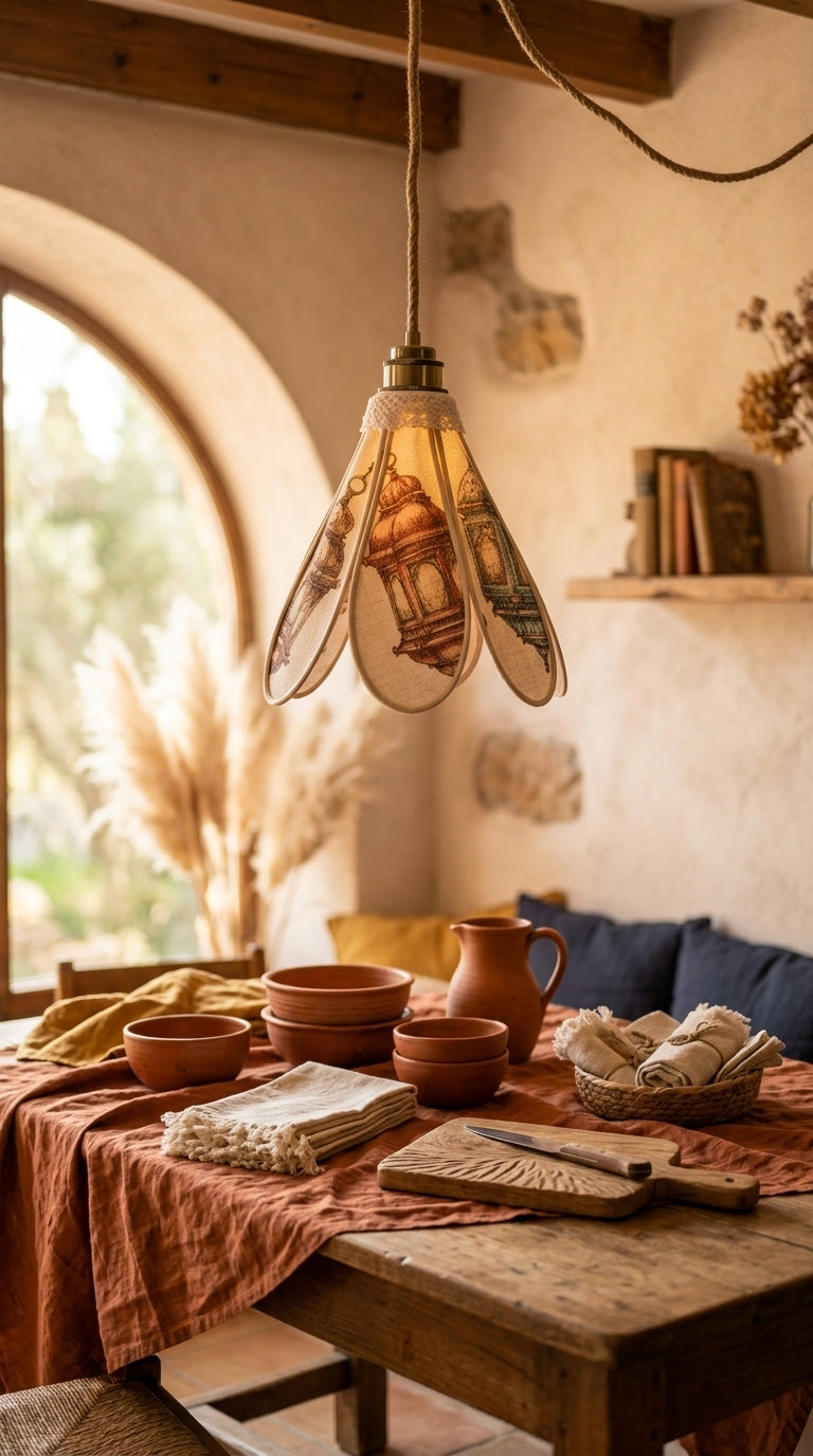 Lampe Tulipe Orientale Narimen- Lanternes Colorées- Lampe Artisanale Bohème Florale