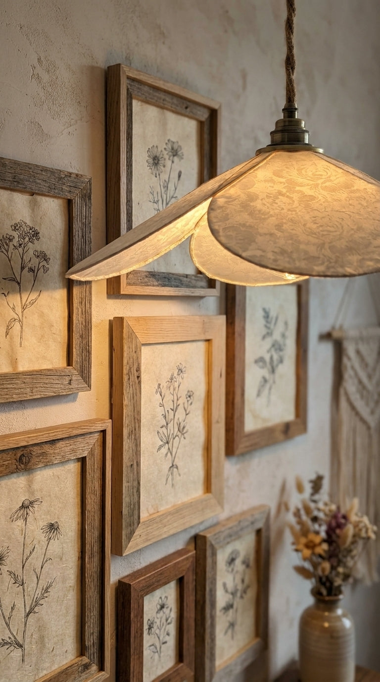 Lampe Magnolia Pivoines Blanches – Lampe Artisanale Bohème Florale