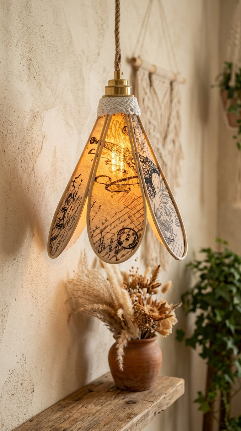 Lampe Tulipe Paris Vintage– Lampe Artisanale Bohème